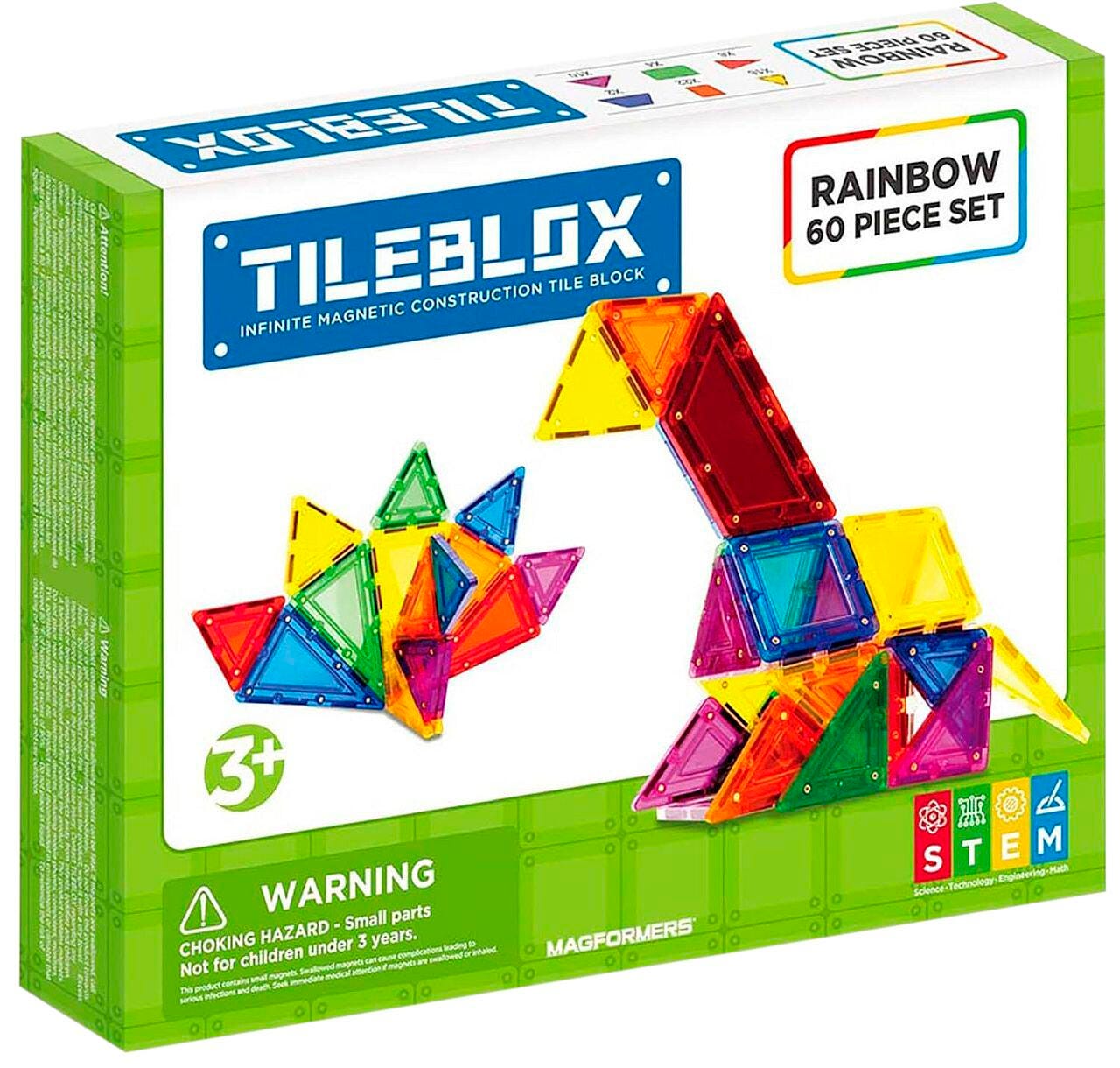 Magformers Tileblox Rainbow Set, 60 Pieces 2040367